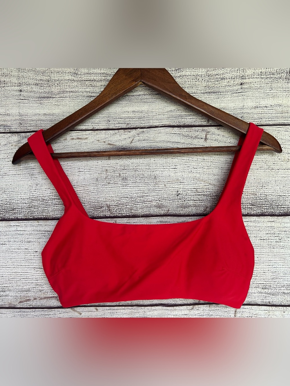 Aerie Scoop red lined bikini top size medium
